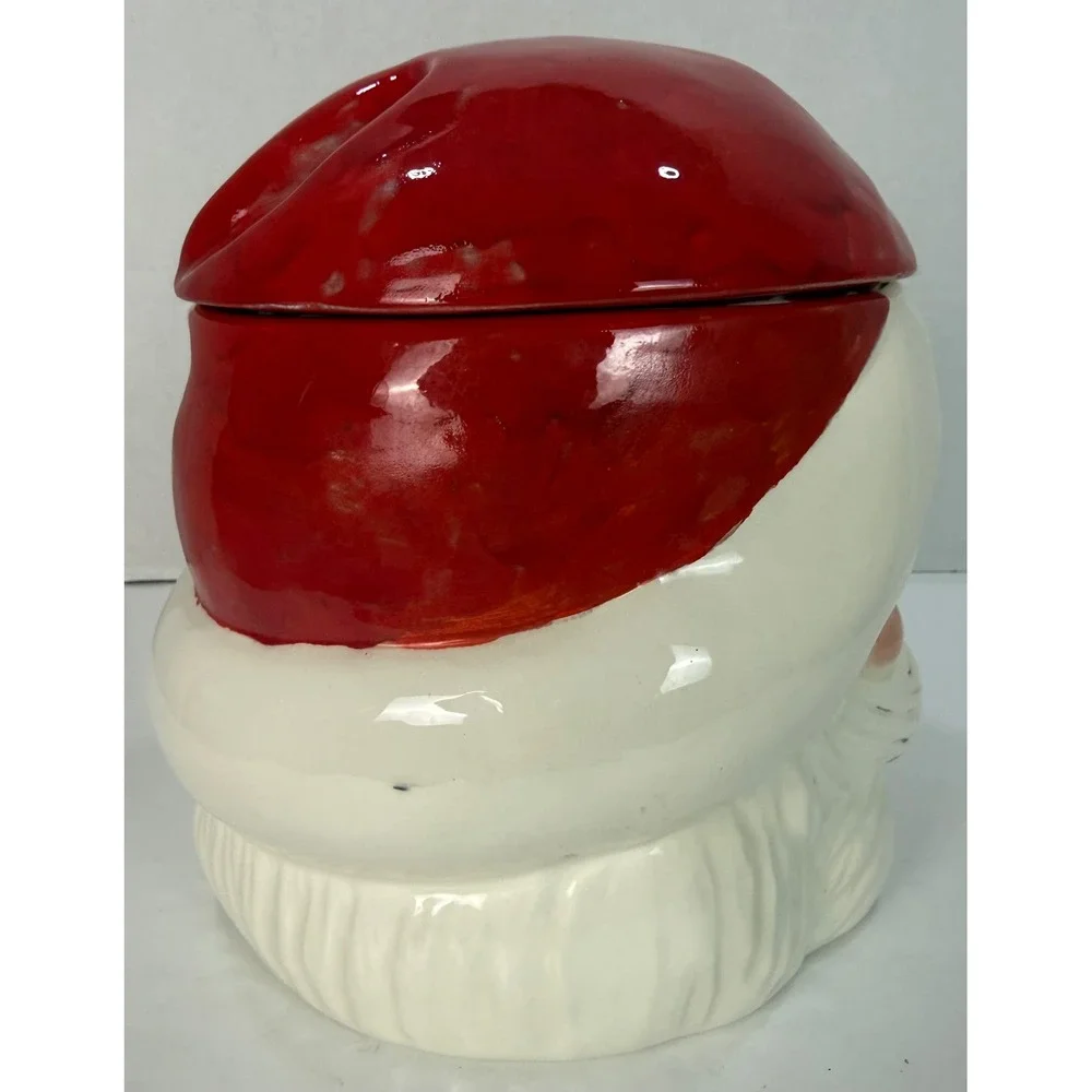 Vtg 50s Jamar Mallory Ceramic Studio Santa Claus Large Cookie Jar MCM Inscribed